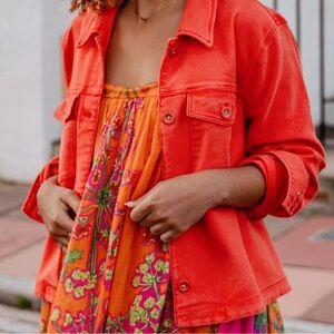 Anthropologie Marilee Trucker Jacket sz small‎ note photos